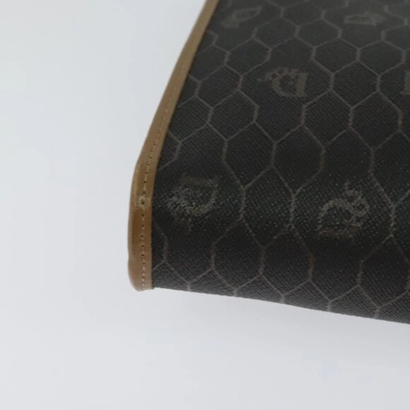 Christian Dior Honeycomb Canvas Chain Shoulder Bag PVC Black Gold Auth EC097 - Picture 5 of 15